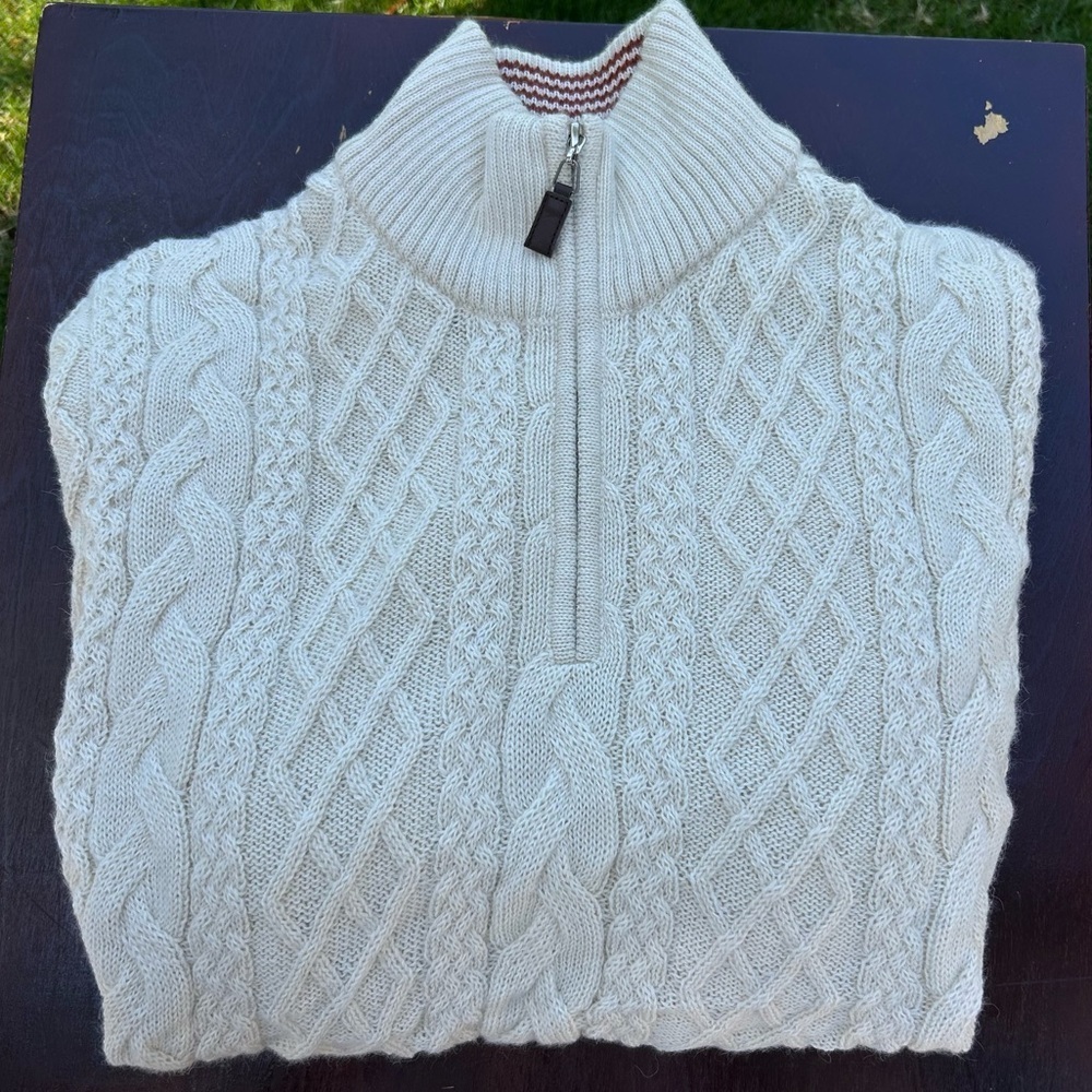 True Measure by J.L. Powell 100% Alpaca Fisherman Knit Pullover Sweater Size XXL